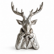 Sidabrinė pastatoma Kalėdinė dekoracija „Gentleman Deer“ 36,5x27x14 cm, sodoela, dekoratyvus elnias.