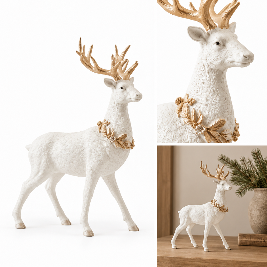 Pastatoma dekoracija „Frosty Deer“ 36x28x12 cm