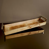 Medinis padėklas su metalo rankenėlėmis 8x50,5x12,5 cm