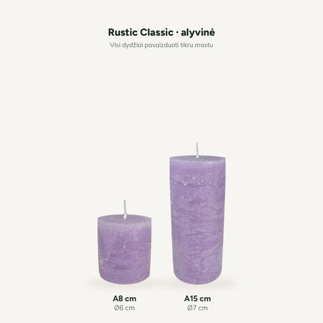 sodoela Žvakės Cilindrinė žvakė „Rustic Classic“, alyvinė