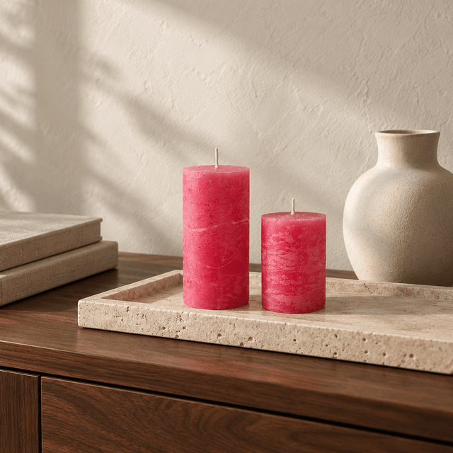 sodoela Žvakės Cilindrinė žvakė „Rustic Classic“, avietinė