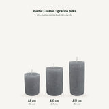 sodoela Žvakės Cilindrinė žvakė „Rustic Classic“, grafito pilka