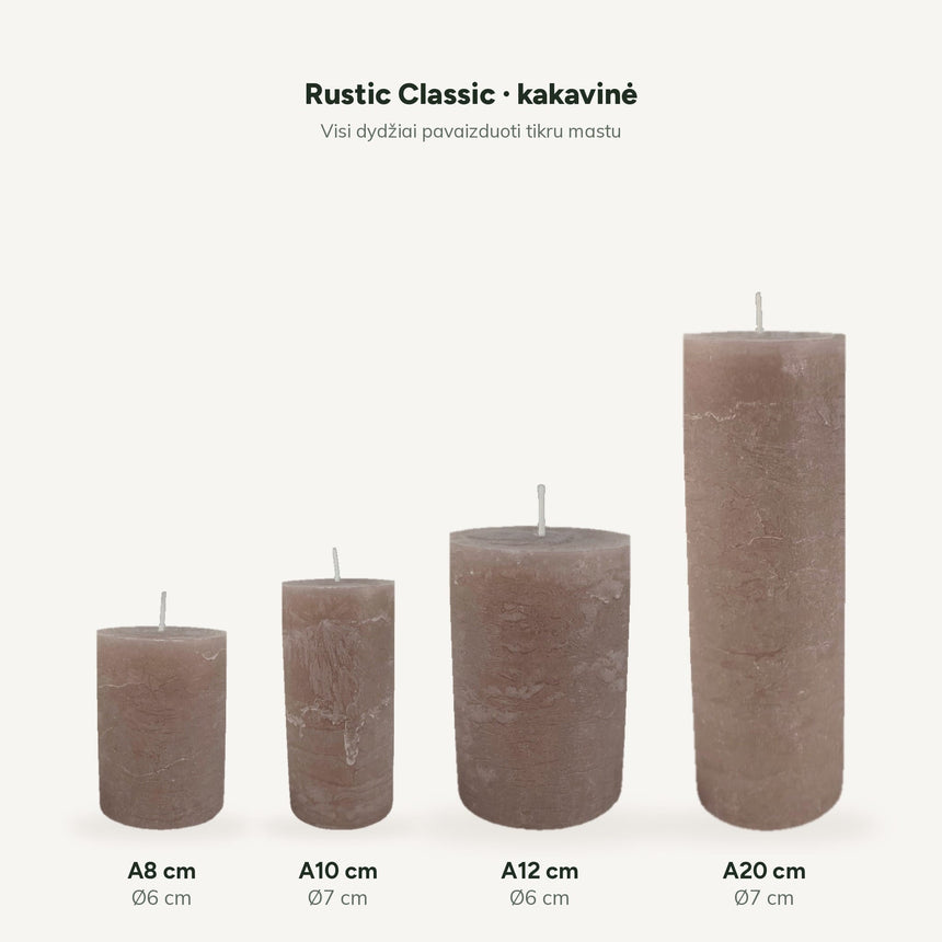 sodoela Žvakės Cilindrinė žvakė „Rustic Classic“, kakavinė
