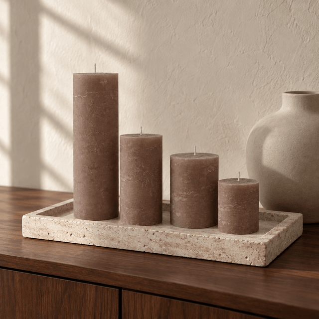 sodoela Žvakės Cilindrinė žvakė „Rustic Classic“, kakavinė