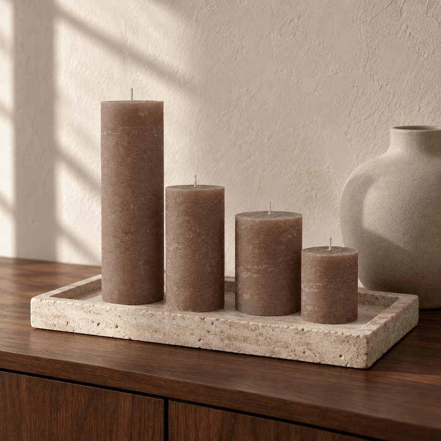 sodoela Žvakės Cilindrinė žvakė „Rustic Classic“, kakavinė