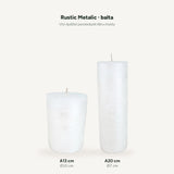 sodoela Žvakės Cilindrinė žvakė „Rustic Metalic“, balta