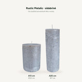 sodoela Žvakės Cilindrinė žvakė „Rustic Metalic“, sidabrinė