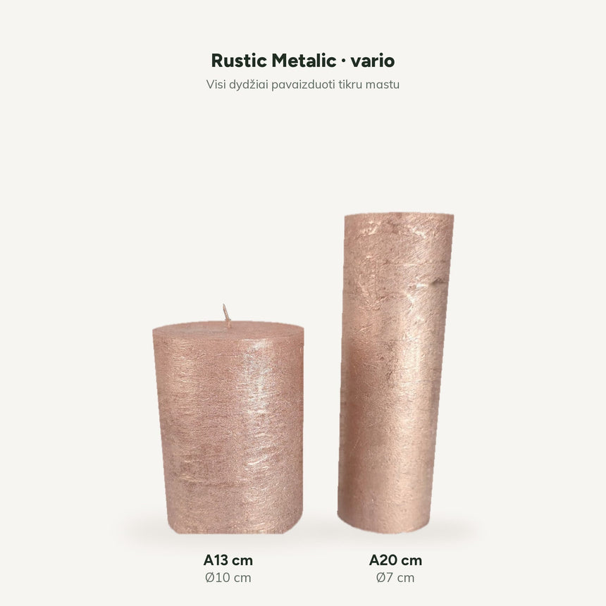sodoela Žvakės Cilindrinė žvakė „Rustic Metalic“, vario