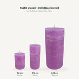 sodoela Žvakės Cilindrinė žvakė „Rustic Classic“, orchidėjų violetinė