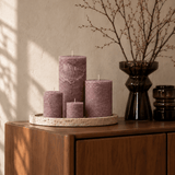 sodoela Žvakės Cilindrinė žvakė „Rustic Classic“, pelenų rožinė