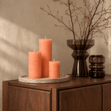 sodoela Žvakės Cilindrinė žvakė „Rustic Classic“, persikinė