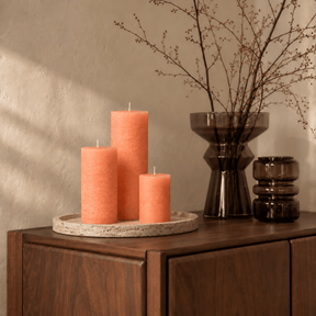 sodoela Žvakės Cilindrinė žvakė „Rustic Classic“, persikinė