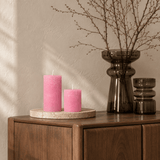 sodoela Žvakės Cilindrinė žvakė „Rustic Classic“, rožinė