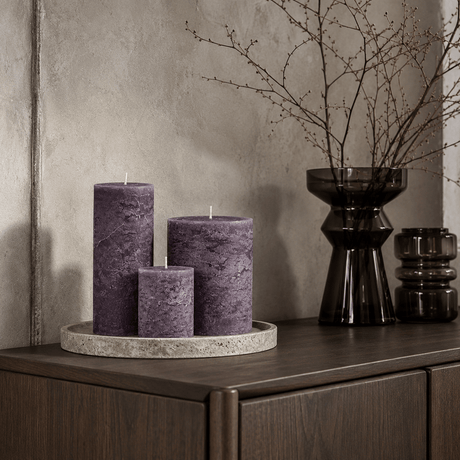 sodoela Žvakės Cilindrinė žvakė „Rustic Classic“, slyvų violetinė