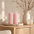 sodoela Žvakės A12 cm, Ø6 cm Cilindrinė žvakė „Rustic Classic“, švelniai rožinė
