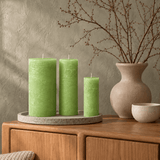 sodoela Žvakės Cilindrinė žvakė „Rustic Classic“, šviesiai žalia