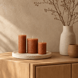 sodoela Žvakės Cilindrinė žvakė „Rustic Classic“, terakotos