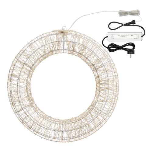 LED kalėdinis vainikas 55 cm, 3000 MicroLED – vaizdas 3