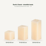 sodoela Žvakės 10x9,5x9,5 cm Kvadratinė žvakė „Rustic Classic“, dramblio kaulo