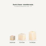 sodoela Žvakės 5x5x5 cm Kvadratinė žvakė „Rustic Classic“, dramblio kaulo