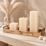 sodoela Žvakės Kvadratinė žvakė „Rustic Classic“, dramblio kaulo