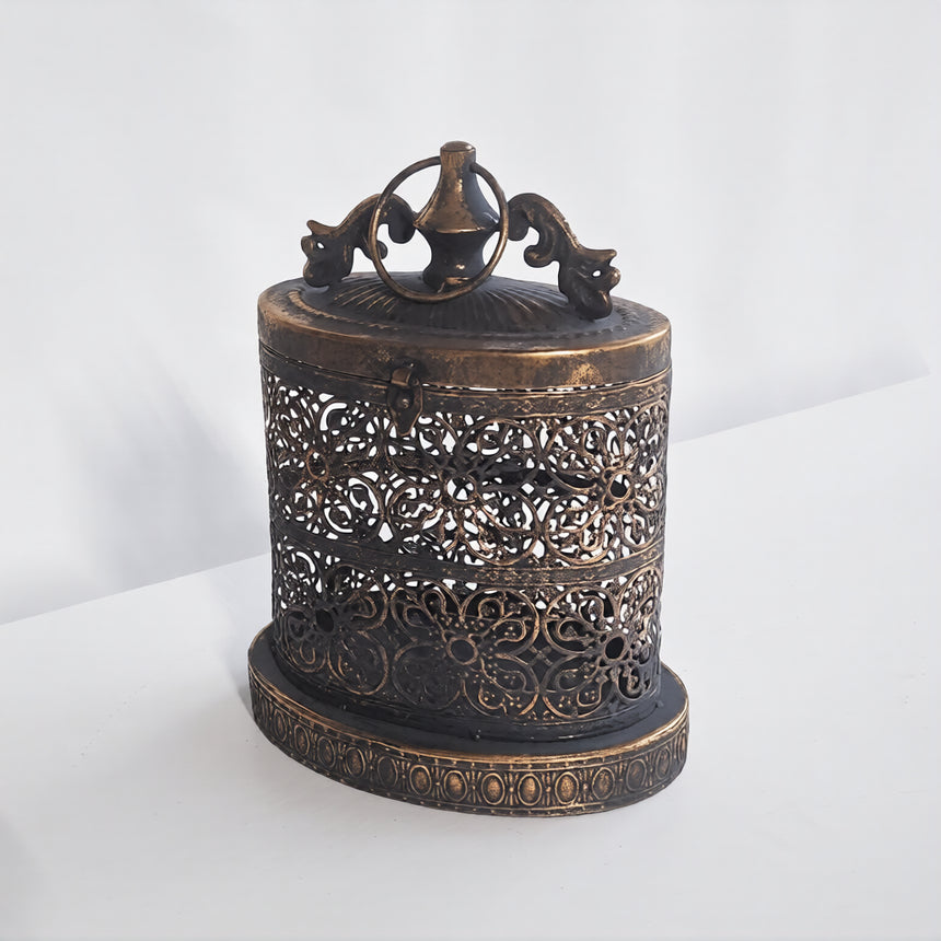 Ažūrinis metalo žibintas 22x14x29 cm – vaizdas 2