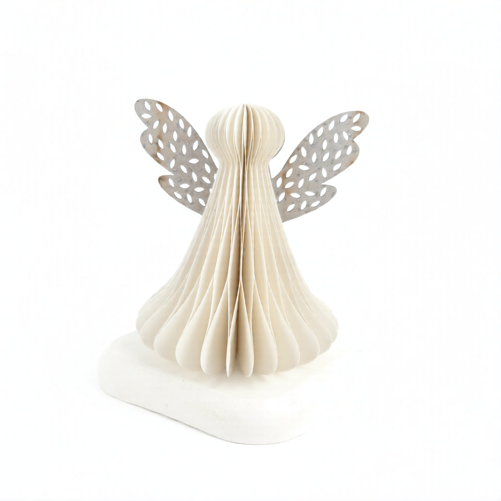 Pastatomas angelas sidabro spalvos 7x14 cm