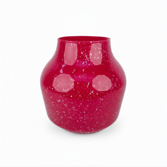 Raudona stiklinė vaza Rosso 19x16,5 cm – vaizdas 2