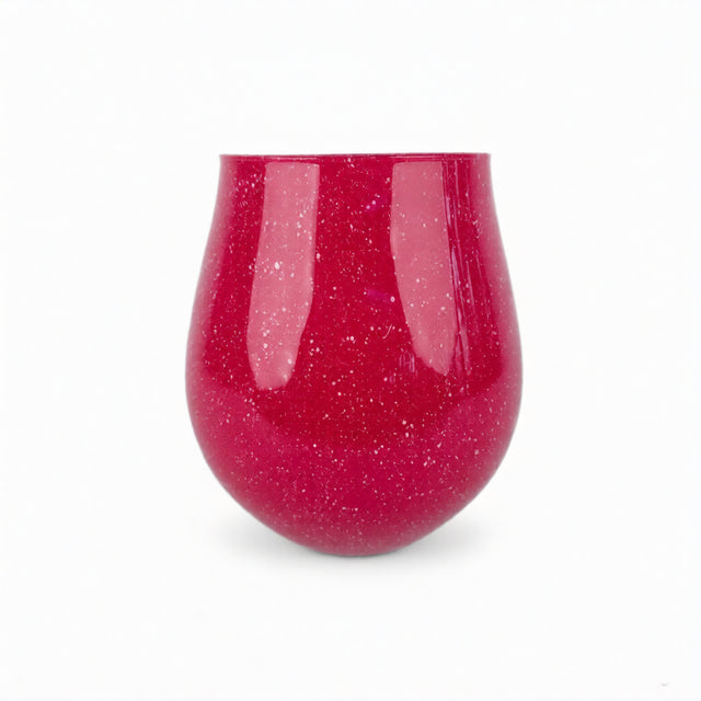 Raudona stiklinė vaza Rosso 21,5x16 cm