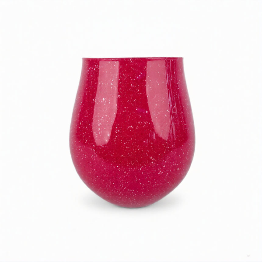 Raudona stiklinė vaza Rosso 21,5x16 cm
