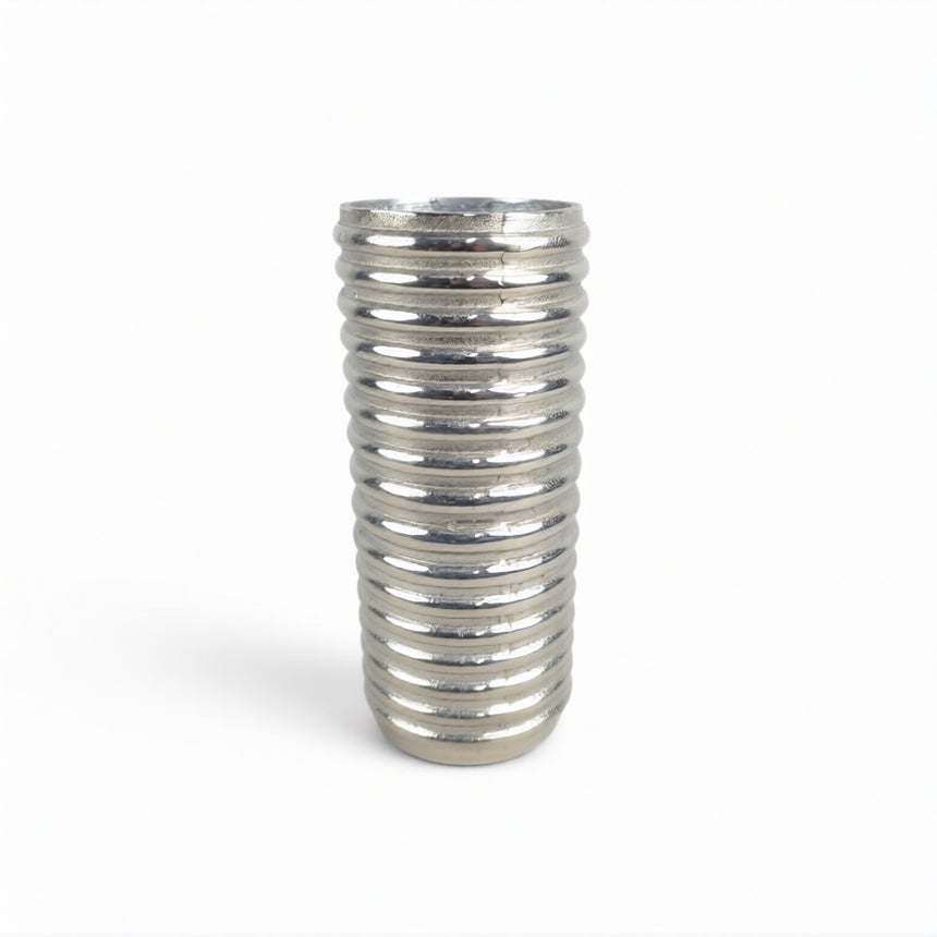 Metalinė rifliuota vaza 10x24,8 cm