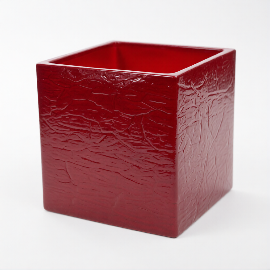 Keraminis gėlių vazonas KVADRATINĖ UOLA 24x24x24.5 cm