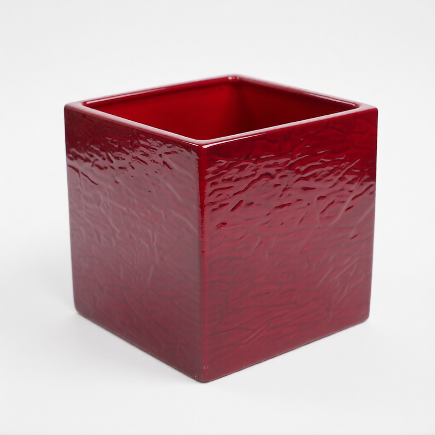 Keraminis gėlių vazonas KVADRATINĖ UOLA 20x20x19 cm