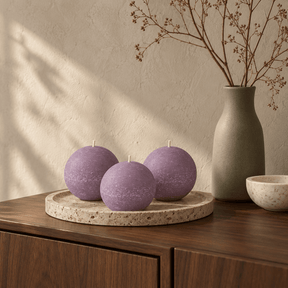 sodoela Žvakės A8 cm Rutulio formos žvakė „Rustic Classic“, alyvinė