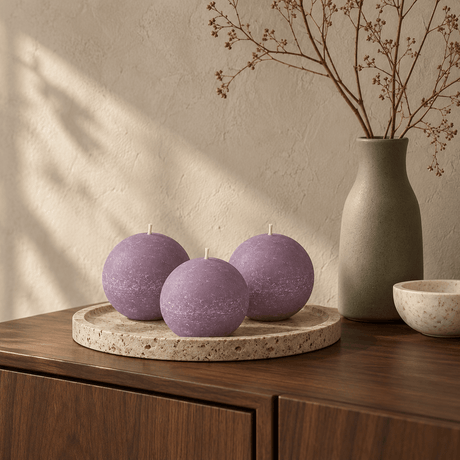 sodoela Žvakės A8 cm Rutulio formos žvakė „Rustic Classic“, alyvinė