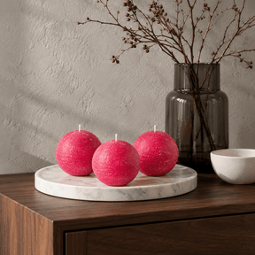 sodoela Žvakės A6 cm Rutulio formos žvakė „Rustic Classic“, avietinė