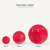 sodoela Žvakės Rutulio formos žvakė „Rustic Classic“, raudona