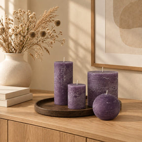 sodoela Žvakės A8 cm Rutulio formos žvakė „Rustic Classic“, slyvų violetinė