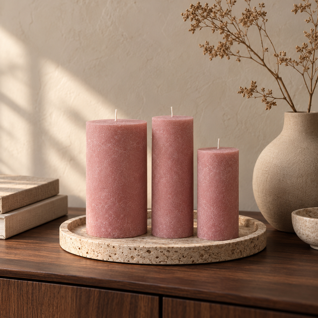 Žvakė „Rustic Velvet“, sendintos rožės – interjere